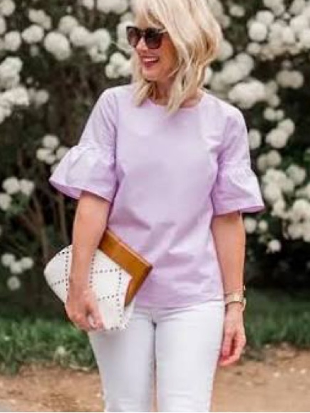 JCREW button-back bell sleeve blouse Style G2264 SZ 8